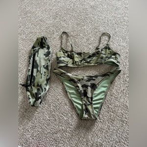 Triangl camouflage bikini and matching Fanny pack